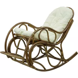 Кресло-качалка Rattan grand brown с подушкой