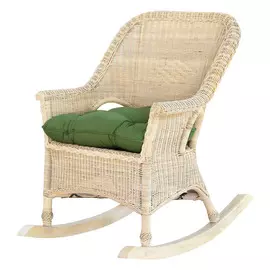 Кресло-качалка Rattan grand white wash подушками