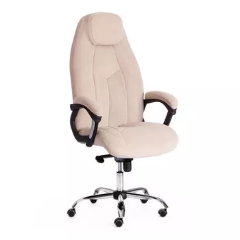 Кресло компьютерное TC Boss Lux флок с перфорацией бежевое 67х50х131 см