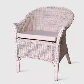 Кресло Rattan grand Roma white wash с подушкой