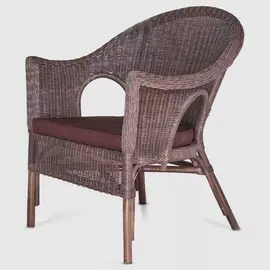 Кресло Rattan grand Texas с подушкой dark brown
