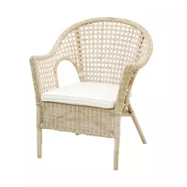 Кресло Rattan grand texas wash white бежевое без подушки