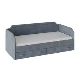 Кровать с мягкой обивкой и ящиками Т.Я «Кантри» Тип 1 (900) (Замша синяя) 308.12.02