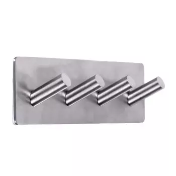 Крючок Ridder четверной нержавеющий матовый самоклеящийся