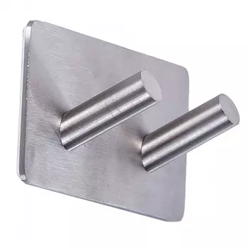 Крючок Ridder двойной нержавеющий Матовый самоклеящийся