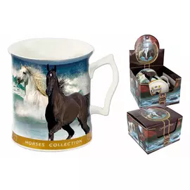 Кружка 0.4л лошади Гнедая и серая Carmani