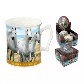 Кружка 0.4л лошади. Серые Carmani