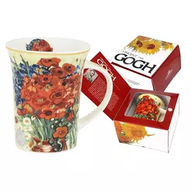 Кружка Carmani 0.35л красные маки и маргаритки