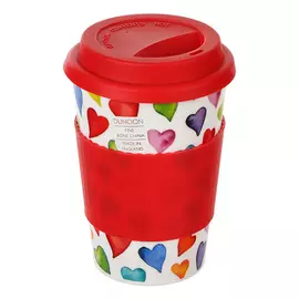 Кружка Dunoon 440мл с силиконовой крышкой "добрые сердца"