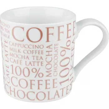 Кружка KOENITZ 100% Кофе белая, 370 мл