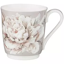 Кружка Lefard Белый цветок 340 мл серая