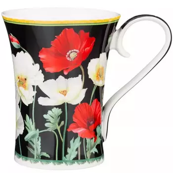 Кружка Lefard Маки 420 мл черная