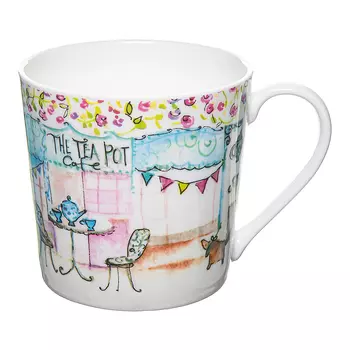 Кружка Rose of England уличное кафе голубое чаепитие 415 мл