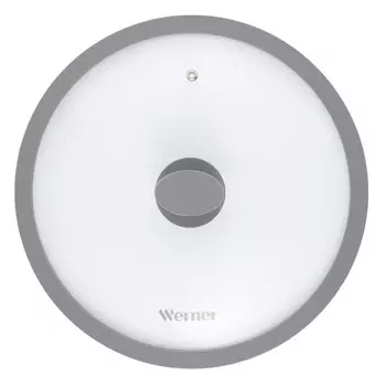 Крышка стеклянная Werner Grigio с силиконовым ободом 26 см