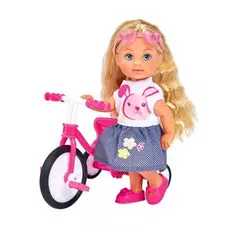 Кукла Еви на трехколесном велосипеде 12 см