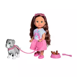Кукла Еви с собачкой и аксессуарами из серии Holiday 12 см