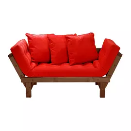Кушетка AS Санди 158x77x61 орех/красный