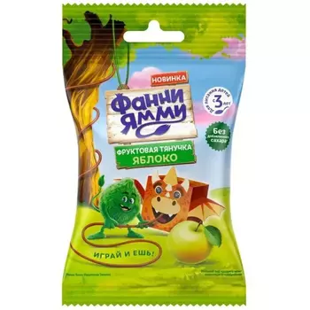 Кусочки-тянучки Funny Yummy яблоко флоупак 15 г