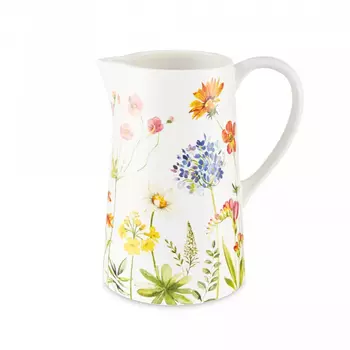 Кувшин Decor de table Полевые цветы, керамика, белый, 2,4 л