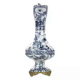 Кувшин Glasar фарфоровый с бронзовой ручкой 35,56см бело-синий