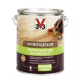 Лак алкидный V33 Eco Protect для паркета полуглянцевый дуб 5 л