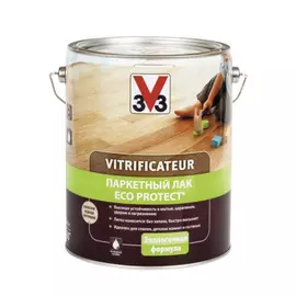 Лак алкидный V33 Eco Protect для паркета полуглянцевый 5 л