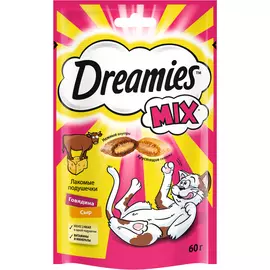 Лакомство для кошек Dreamies говядина и сыр 60 г