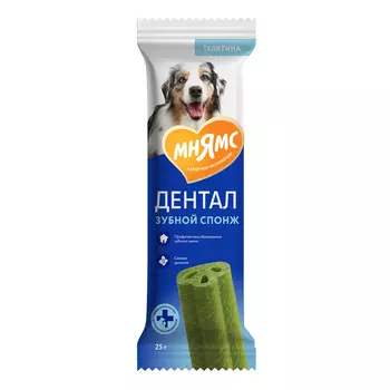 Лакомство для собак МНЯМС Dental Зубные спонжи с эвкалиптом 25 г