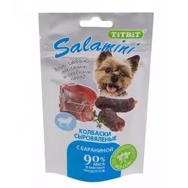 Лакомство для собак Titbit Salamini Колбаски сыровяленые с бараниной 40 г