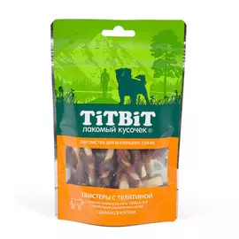 Лакомство для собак Titbit Твистеры с телятиной для мелких пород 50 г