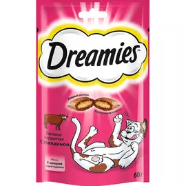 Лакомство DREAMIES Лакомые подушечки с говядиной 60г