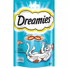 Лакомство DREAMIES Лакомые подушечки с лососем 60г