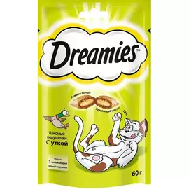 Лакомство DREAMIES Лакомые подушечки с уткой 60г