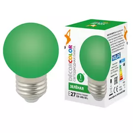 Лампа декоративная Volpe led-g45-1w/green/e27