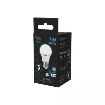 Лампа Gauss A60 7W 710lm 6500K E27 LED