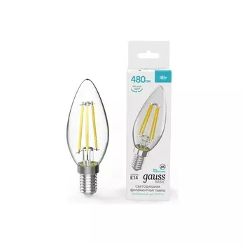 Лампа Gauss Basic Filament Свеча 4W 480lm 4000K E14 LED
