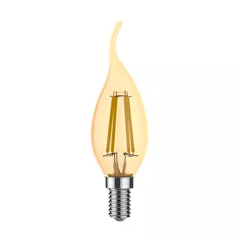 Лампа Gauss Basic Filament Свеча на ветру 3,8W 350lm 2400К Е14 golden LED 1/10/50