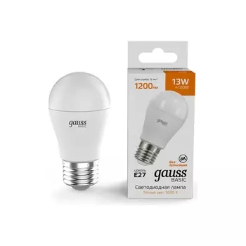 Лампа Gauss Basic Шар 13W 1200lm 3000K E27 LED