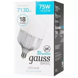 Лампа Gauss Basic T140 75W 6500K E40