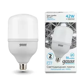 Лампа Gauss Elementary LED T120 E27 42W 3600lm 180-240V 4000K 1/12