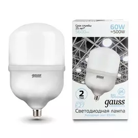 Лампа Gauss Elementary LED T160 E27 60W 5600lm 180-240V 6500K 1/6