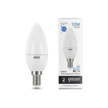 Лампа Gauss Elementary Свеча 12W 950lm 6500K Е14 LED