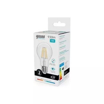 Лампа Gauss Filament Elementary А60 11W 930lm 4100К Е27 LED