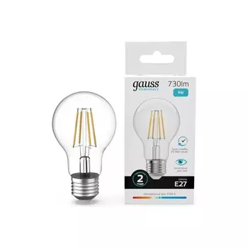 Лампа Gauss Filament Elementary А60 9W 730lm 4100К Е27 LED