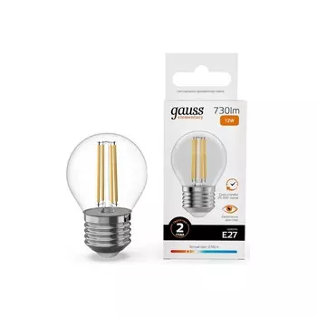 Лампа Gauss Filament Elementary Шар 12W 730lm 2700К Е27 LED