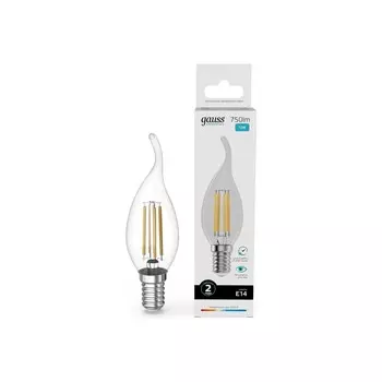 Лампа Gauss Filament Elementary Свеча на ветру 12W 750lm 4100К Е14 LED