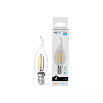 Лампа Gauss Filament Elementary Свеча на ветру 8W 540lm 4100К Е14 LED