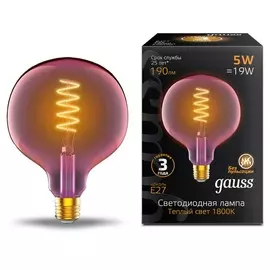 Лампа Gauss Filament Flexible G125 5W 1800К Е27 pink