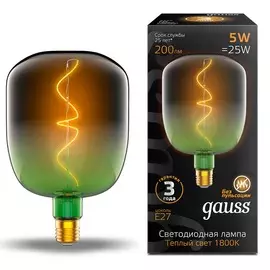 Лампа Gauss Filament Flexible V140 5W 1800К Е27 green-clear