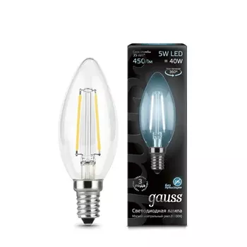 Лампа Gauss FILAMENT СВЕЧА E14 5W 4100К